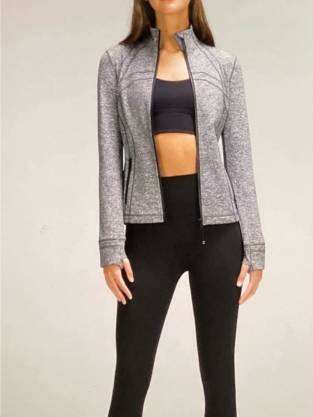 Lululemon Define Women's Zip-Front Active Jacket in Heathered Black
